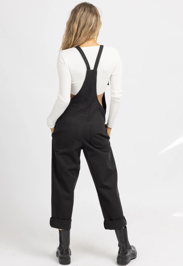 FORE COLLECTION BLACK STRAIGHT LEG BUTTONED OVERALL NEW ARRIVALS 5 FORE COLLECTION BLACK STRAIGHT LEG BUTTONED OVERALL NEW ARRIVALS
