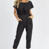 MABLE NEW ARRIVALS BLACK TOP + BOTTOM JOINT JUMPSUIT