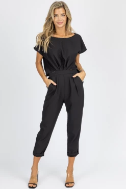 MABLE NEW ARRIVALS BLACK TOP + BOTTOM JOINT JUMPSUIT