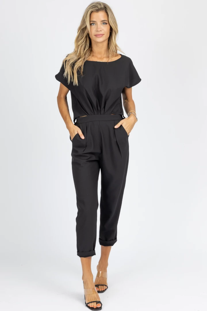MABLE NEW ARRIVALS BLACK TOP + BOTTOM JOINT JUMPSUIT 3 MABLE NEW ARRIVALS BLACK TOP + BOTTOM JOINT JUMPSUIT