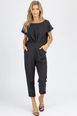 MABLE NEW ARRIVALS BLACK TOP + BOTTOM JOINT JUMPSUIT