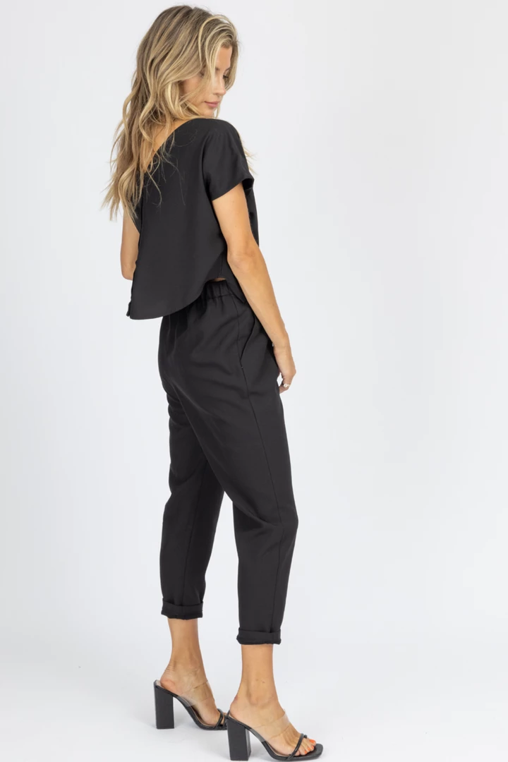 MABLE NEW ARRIVALS BLACK TOP + BOTTOM JOINT JUMPSUIT 4 MABLE NEW ARRIVALS BLACK TOP + BOTTOM JOINT JUMPSUIT