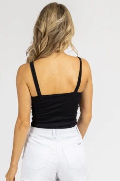 DYNAMIC FASHION BLACK V-NECK CROPPED TANK *BACK IN STOCK* BEST SELLERS