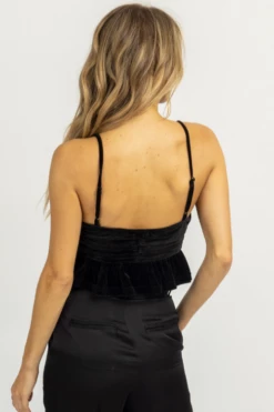 BLUE BLUSH BLACK VELVET RUCHED CROPPED TOP NEW ARRIVALS 6 BLUE BLUSH BLACK VELVET RUCHED CROPPED TOP NEW ARRIVALS