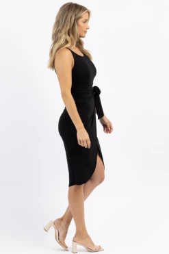 BEESON RIVER ONYX WEEKENDER SIDE-TIE MIDI DRESS NEW ARRIVALS