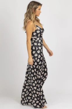 DEE ELLY BLACK + IVORY FLORAL TWIST MAXI DRESS 9 DEE ELLY BLACK + IVORY FLORAL TWIST MAXI DRESS