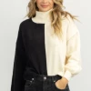 FORE COLLECTION IVORY + BLACK TURTLENECK SWEATER NEW ARRIVALS