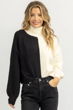 FORE COLLECTION IVORY + BLACK TURTLENECK SWEATER NEW ARRIVALS 7 FORE COLLECTION IVORY + BLACK TURTLENECK SWEATER NEW ARRIVALS