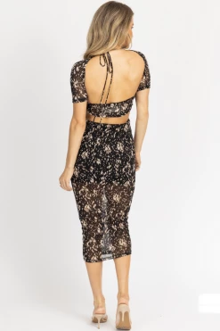 WINWIN APPAREL BLACK NEUTRAL CONTRAST OFF SHOULDER MIDI DRESS NEW ARRIVALS