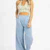 IDEM DITTO BLUE ASYMMETRICAL PLEATED PANTS CLOTHING