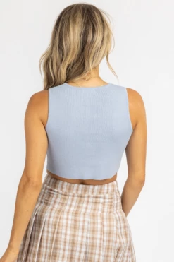 MISS LOVE CLOTHING LIGHT BLUE RIB BUTTON CROP TANK 9 MISS LOVE CLOTHING LIGHT BLUE RIB BUTTON CROP TANK