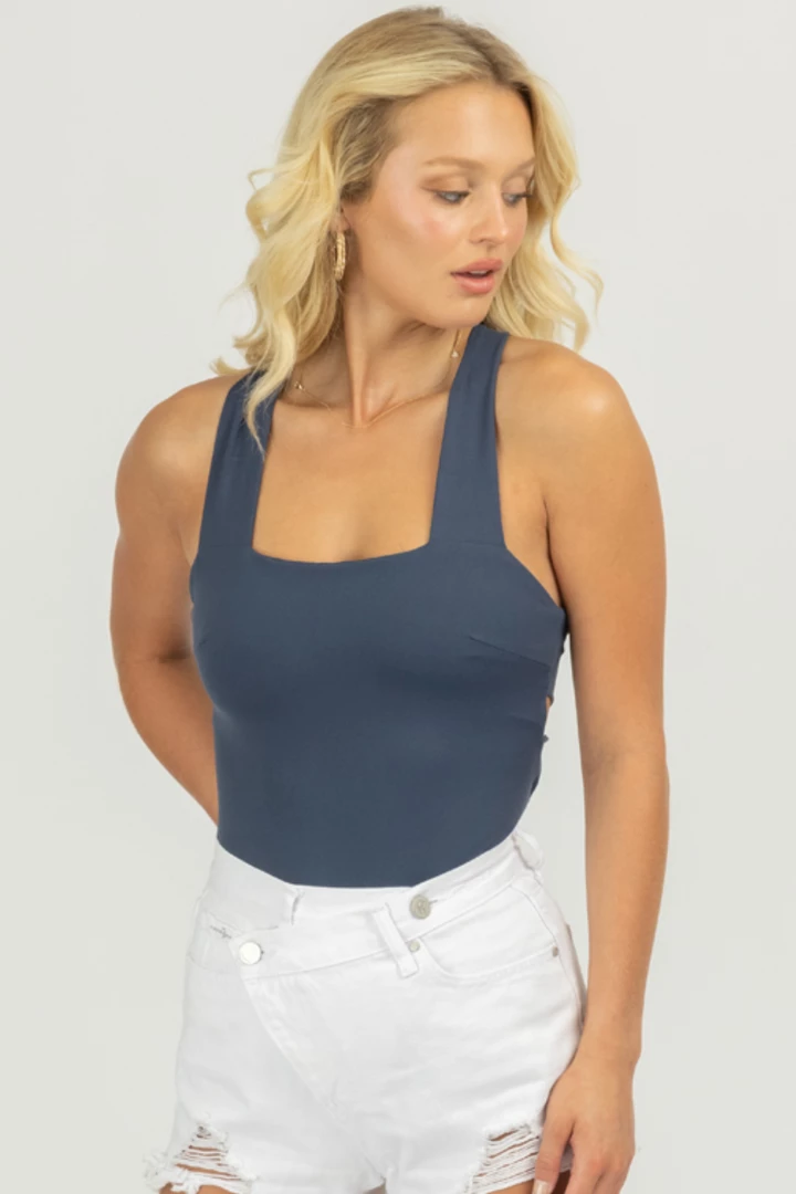 LE LIS CLOTHING DARK BLUE STRAPPY SQUARENECK BODYSUIT 3 LE LIS CLOTHING DARK BLUE STRAPPY SQUARENECK BODYSUIT