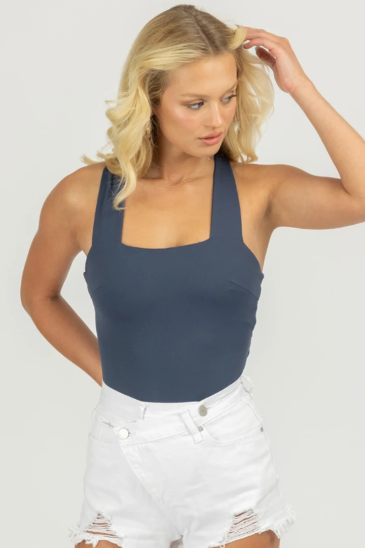 LE LIS CLOTHING DARK BLUE STRAPPY SQUARENECK BODYSUIT 4 LE LIS CLOTHING DARK BLUE STRAPPY SQUARENECK BODYSUIT