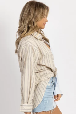 EMORY PARK BLUE + NEUTRAL STRIPED BUTTON DOWN NEW ARRIVALS