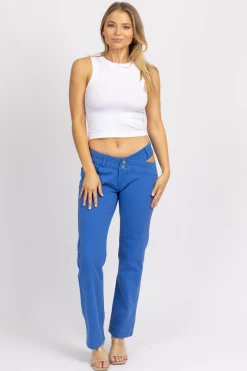 ET CLET BLUE WAIST CUTOUT DENIM PANT NEW ARRIVALS