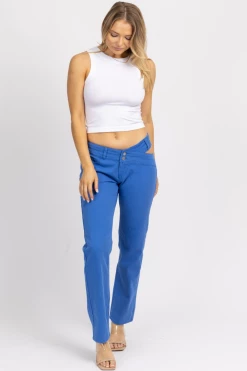 ET CLET BLUE WAIST CUTOUT DENIM PANT NEW ARRIVALS