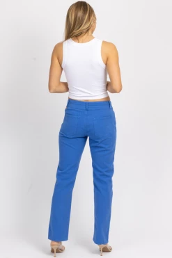 ET CLET BLUE WAIST CUTOUT DENIM PANT NEW ARRIVALS