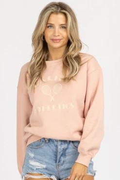 BAILEY ROSE CLOTHING BLUSH MALIBU ATHLETICS PULLOVER *BACK IN STOCK*