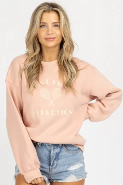 BAILEY ROSE CLOTHING BLUSH MALIBU ATHLETICS PULLOVER *BACK IN STOCK*
