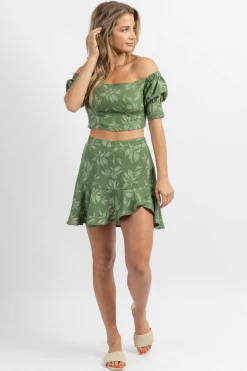 LE LIS BOTANICAL RUFFLED HEM SKIRT SET