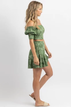 LE LIS BOTANICAL RUFFLED HEM SKIRT SET