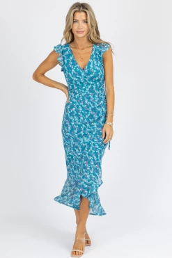 DEE ELLY BRIGHT BLUE FLORAL RUFFLED MAXI DRESS NEW ARRIVALS 7 DEE ELLY BRIGHT BLUE FLORAL RUFFLED MAXI DRESS NEW ARRIVALS