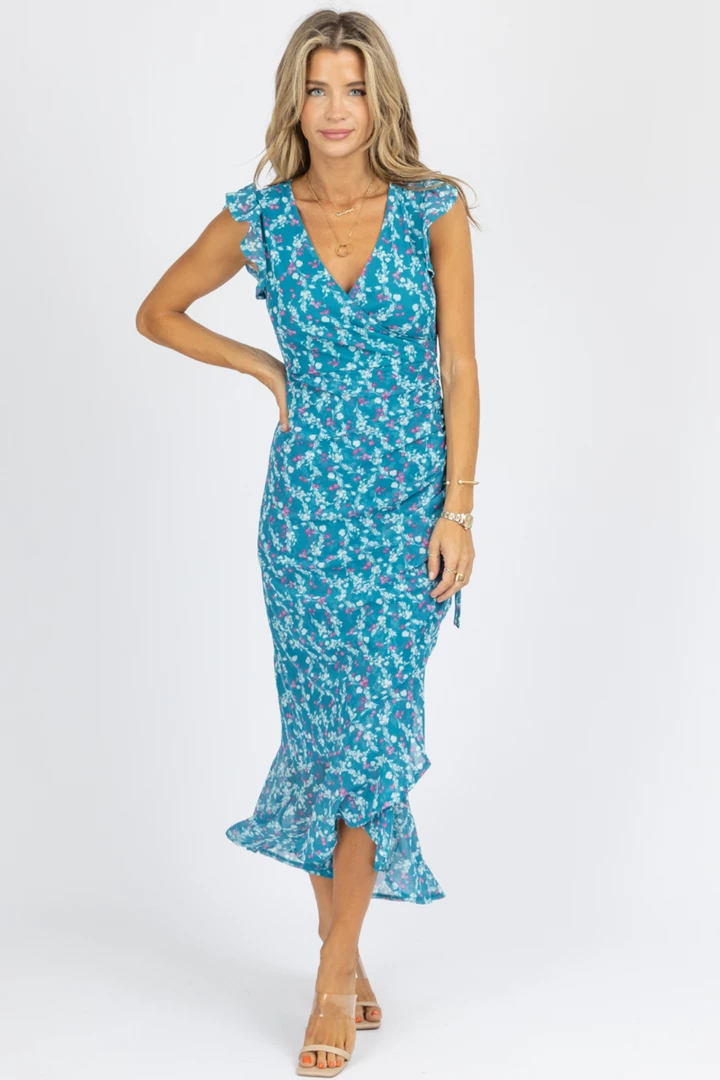 DEE ELLY BRIGHT BLUE FLORAL RUFFLED MAXI DRESS NEW ARRIVALS 3 DEE ELLY BRIGHT BLUE FLORAL RUFFLED MAXI DRESS NEW ARRIVALS