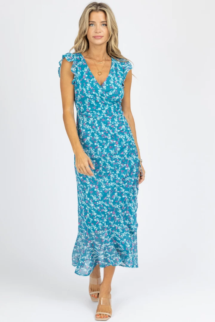 DEE ELLY BRIGHT BLUE FLORAL RUFFLED MAXI DRESS NEW ARRIVALS 1 DEE ELLY BRIGHT BLUE FLORAL RUFFLED MAXI DRESS NEW ARRIVALS