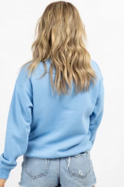 BAILEY ROSE NEW ARRIVALS BRIGHT BLUE MALIBU ATHLETICS PULLOVER