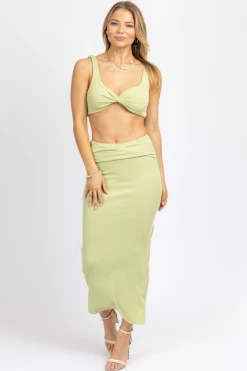 EDIT BY NINE MELON TWIST FRONT MIDI SKIRT SET