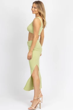 EDIT BY NINE MELON TWIST FRONT MIDI SKIRT SET