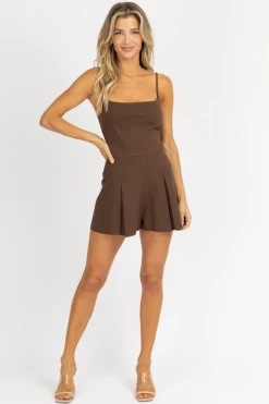 BLUE BLUSH NEW ARRIVALS COCO SLEEVELESS FRONT PLEAT ROMPER