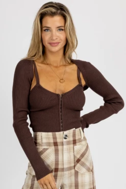 EMORY PARK DARK BROWN 2 PIECE HOOK + EYE TOP SET 9 EMORY PARK DARK BROWN 2 PIECE HOOK + EYE TOP SET