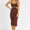 CRESCENT CHOCOLATE O-RING LENNON MIDI DRESS BEST SELLERS
