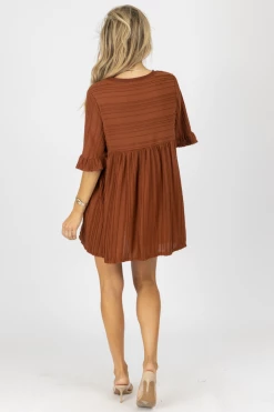 BLUE BLUSH COCOA TEXTURED BABYDOLL DRESS *BACK IN STOCK* NEW ARRIVALS