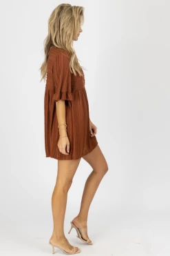 BLUE BLUSH COCOA TEXTURED BABYDOLL DRESS *BACK IN STOCK* NEW ARRIVALS