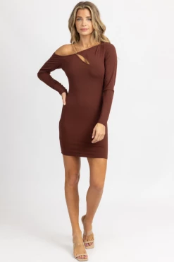 ENDLESS BLU BROWNIE ASYMMETRICAL CHAIN TRIM MINI DRESS BEST SELLERS