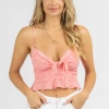 DRESS FORUM BUBBLE GUM PINK GINGHAM TIE TOP BEST SELLERS