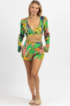 OLIVACEOUS NEW ARRIVALS BUNGALOW TROPIC TIE TOP + SHORT SET 9 OLIVACEOUS NEW ARRIVALS BUNGALOW TROPIC TIE TOP + SHORT SET