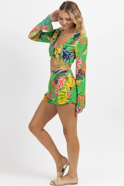 OLIVACEOUS NEW ARRIVALS BUNGALOW TROPIC TIE TOP + SHORT SET 12 OLIVACEOUS NEW ARRIVALS BUNGALOW TROPIC TIE TOP + SHORT SET