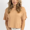 SUGARLIPS CAMEL EVERYDAY JERSEY KNIT TEE