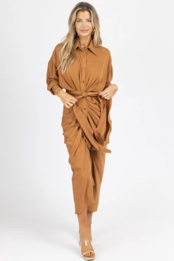MABLE CAMEL TENCEL BUTTON DOWN SHIRT DRESS NEW ARRIVALS 12 MABLE CAMEL TENCEL BUTTON DOWN SHIRT DRESS NEW ARRIVALS