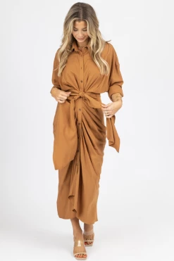 MABLE CAMEL TENCEL BUTTON DOWN SHIRT DRESS NEW ARRIVALS 11 MABLE CAMEL TENCEL BUTTON DOWN SHIRT DRESS NEW ARRIVALS
