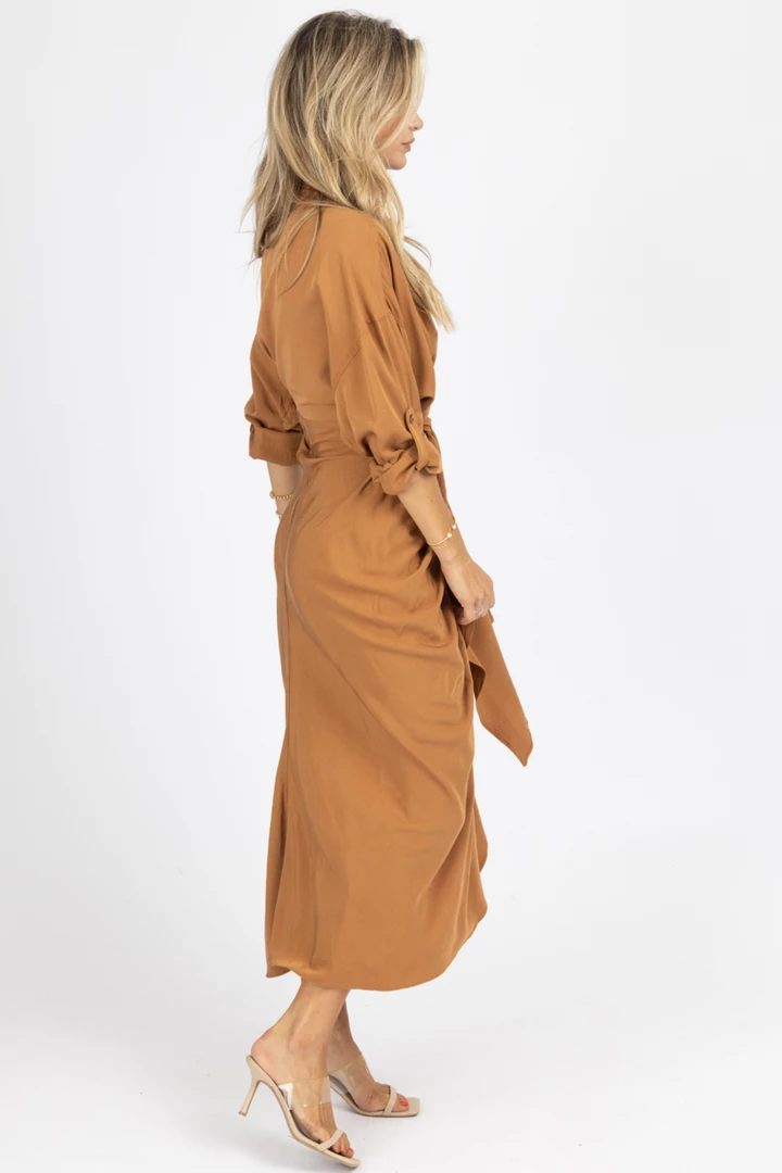 MABLE CAMEL TENCEL BUTTON DOWN SHIRT DRESS NEW ARRIVALS 6 MABLE CAMEL TENCEL BUTTON DOWN SHIRT DRESS NEW ARRIVALS