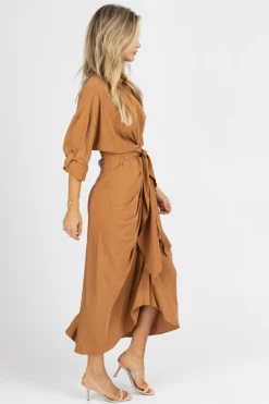 MABLE CAMEL TENCEL BUTTON DOWN SHIRT DRESS NEW ARRIVALS 14 MABLE CAMEL TENCEL BUTTON DOWN SHIRT DRESS NEW ARRIVALS