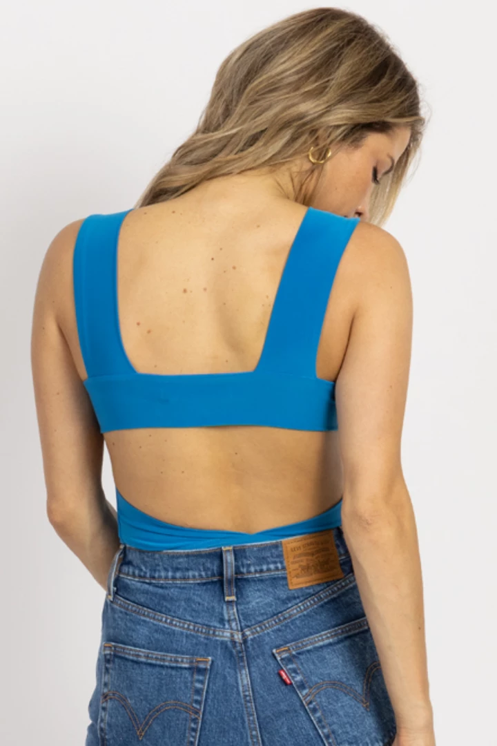 OLIVACEOUS CASPIAN BLUE OPEN BACK BODYSUIT 7 OLIVACEOUS CASPIAN BLUE OPEN BACK BODYSUIT