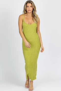 EMORY PARK BRIGHT GREEN RIBBED SWEATER MIDI DRESS NEW ARRIVALS