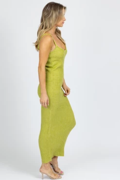 EMORY PARK BRIGHT GREEN RIBBED SWEATER MIDI DRESS NEW ARRIVALS