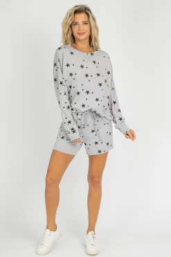 MAZIK CHARCOAL STAR LOUNGE SET