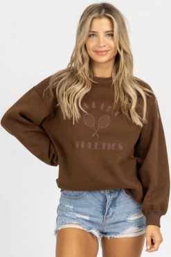BAILEY ROSE CHOCOLATE MALIBU ATHLETICS PULLOVER *BACK IN STOCK* BEST SELLERS
